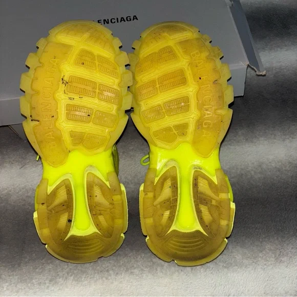 Balenciaga Track 2.0 Neon Yellow Rare Clear Sole Sneakers Men’s 12